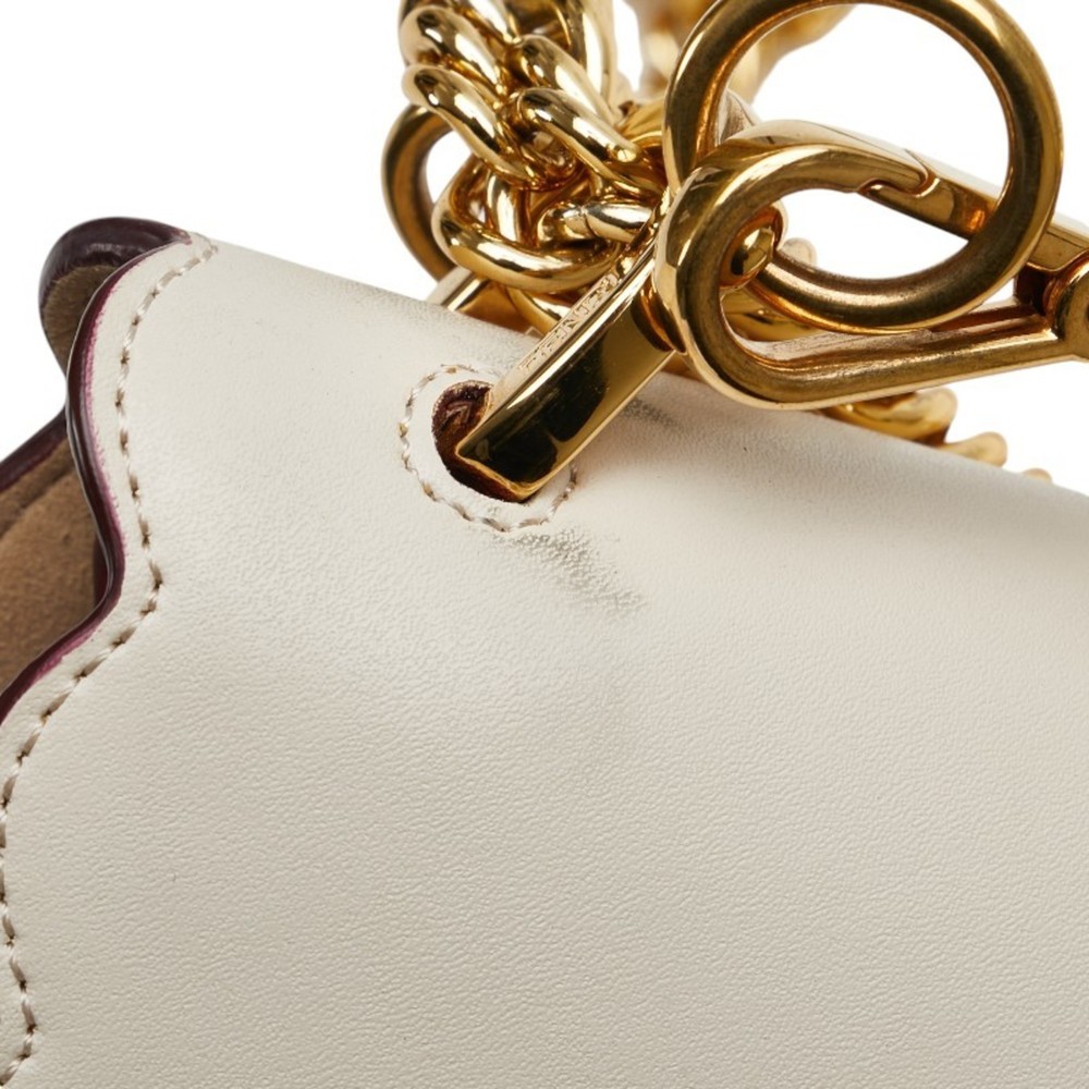 FENDI Beige Leather Canai Chain Handbag Shoulder Bag 8BT283 - Picture 5 of 12